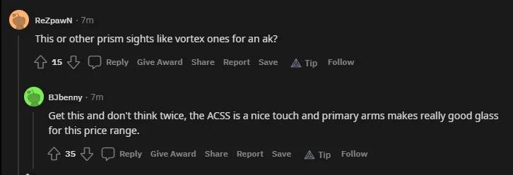 this or other prism sights like vortex ones