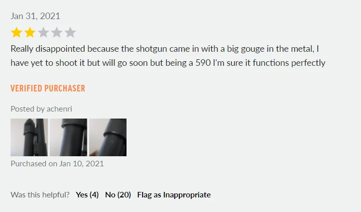 really disappointed because the shotgun