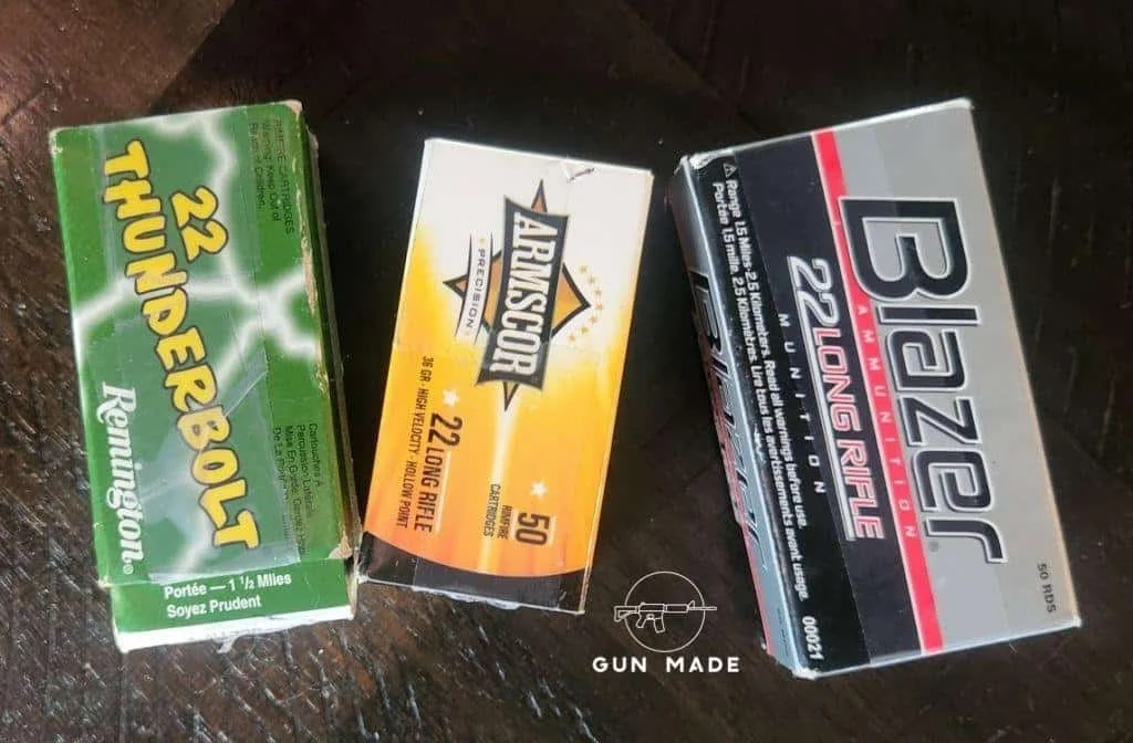 Glock 44 Ammo Remington Thunderbolt 40 Grain / 1255 FPS, and Armscor 36 Grain / 1247 FPS, and CCI Blazer 40 Grain / 1255 FPS
