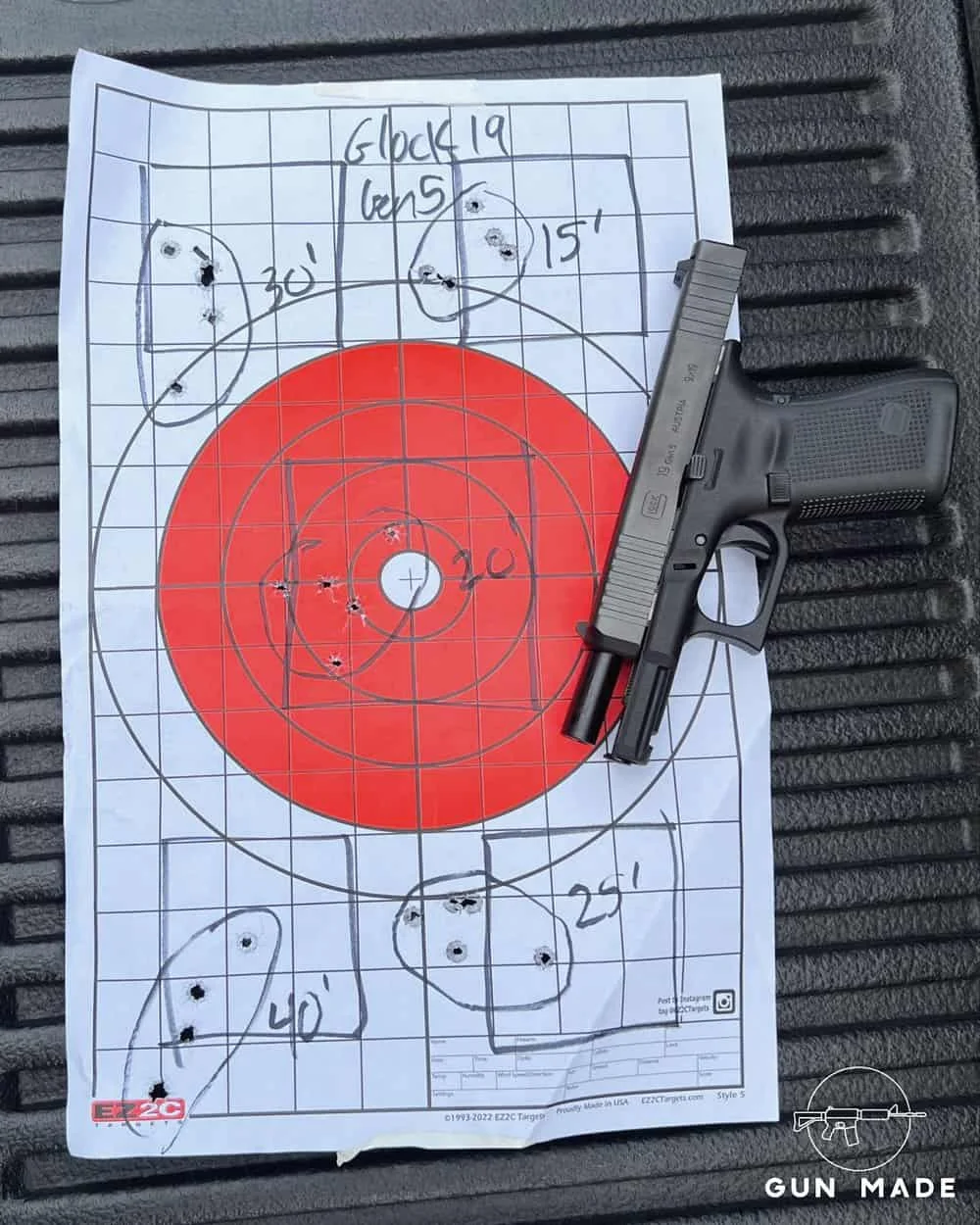 glock 19 gen 5 range test with groupings