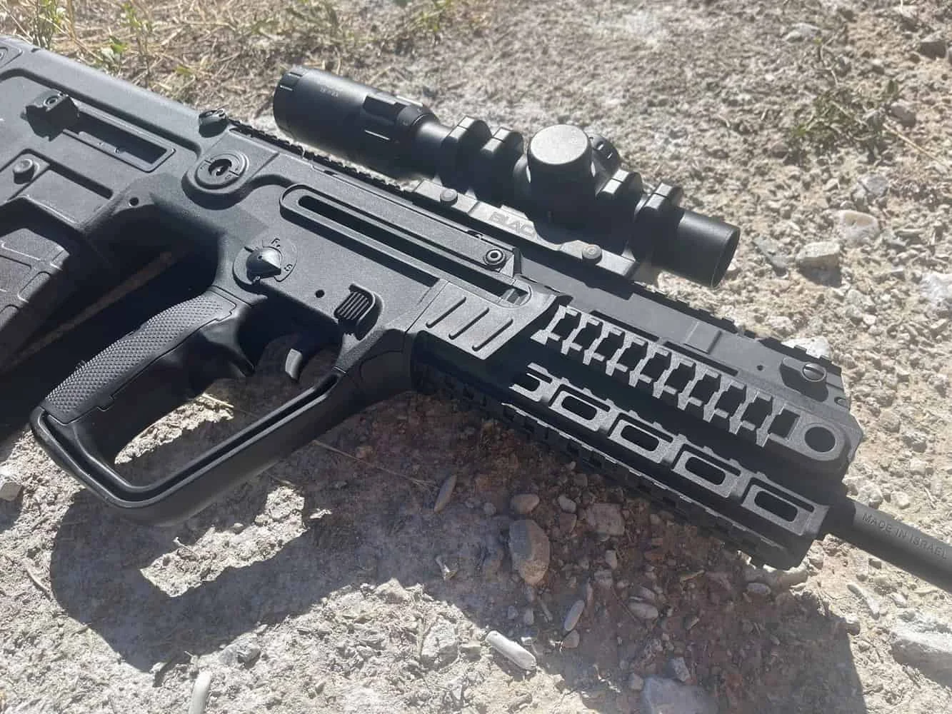 IWI Tavor X95 side view barrel grip scope