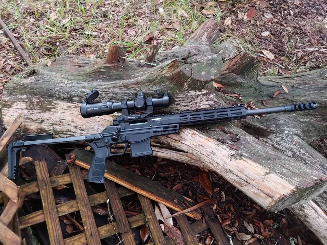 CZ 600 Trail rested on wood