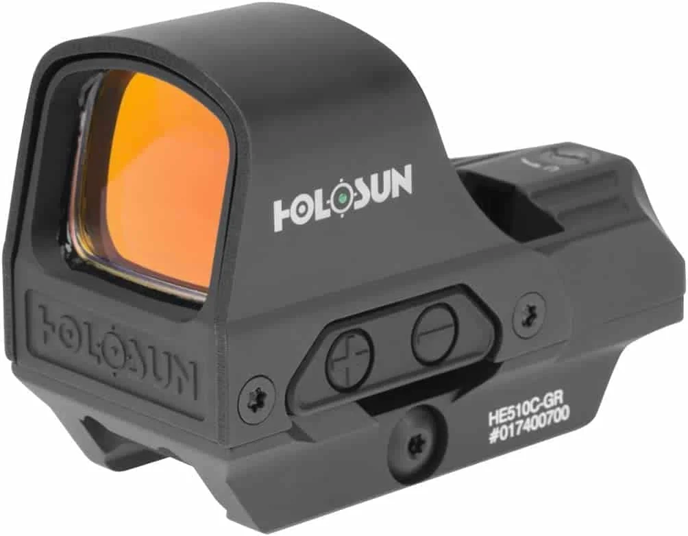 HOLOSUN - HE510C-GR Open Reflex Optical Sight with Super Green LED (2 MOA Dot, 65 MOA Circle)
