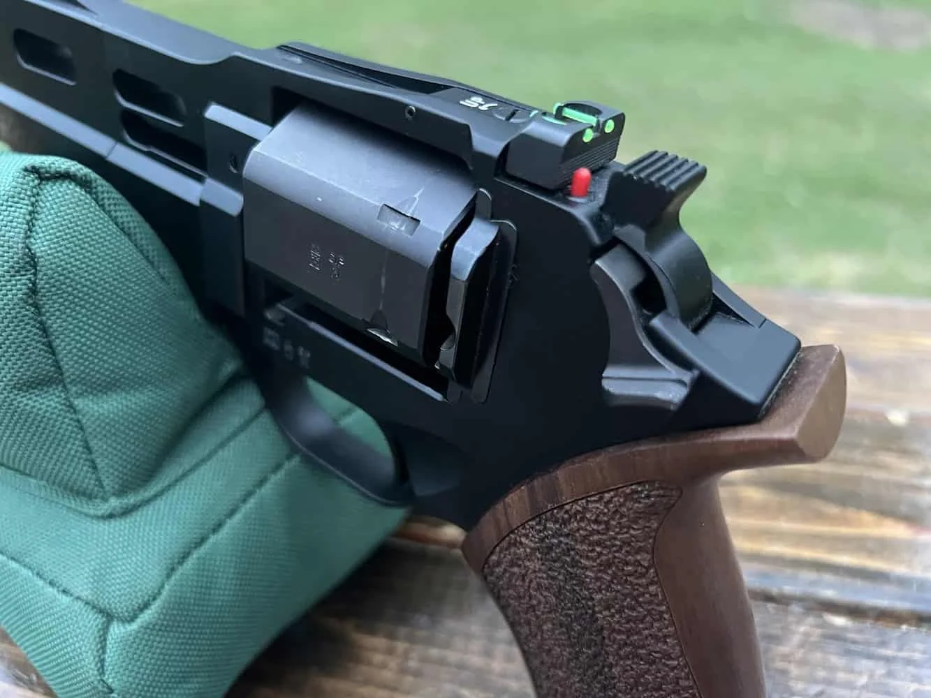 chiappa 40ds side view with rear sights and action