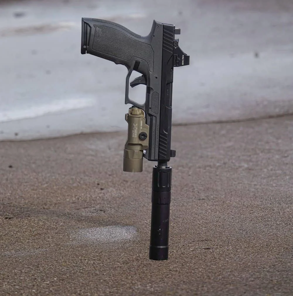 psa 5.7 rock review with holosun 407k yhm suppressor and surefire light