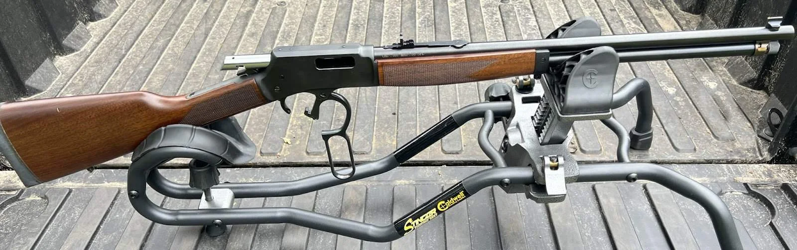 henry big boy steel 357 magnum side view with Caldwell shooting mount