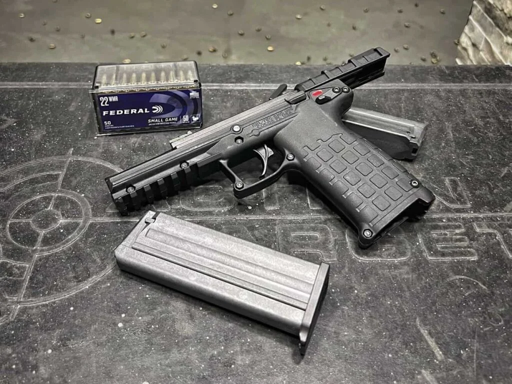 keltec pmr30 with federal ammo and magazine at shooting range
