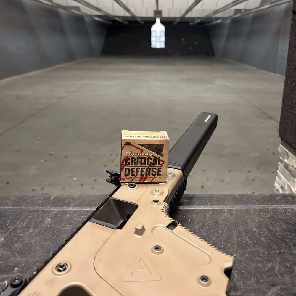 vector kriss crb range test with hornady critical defense ammo