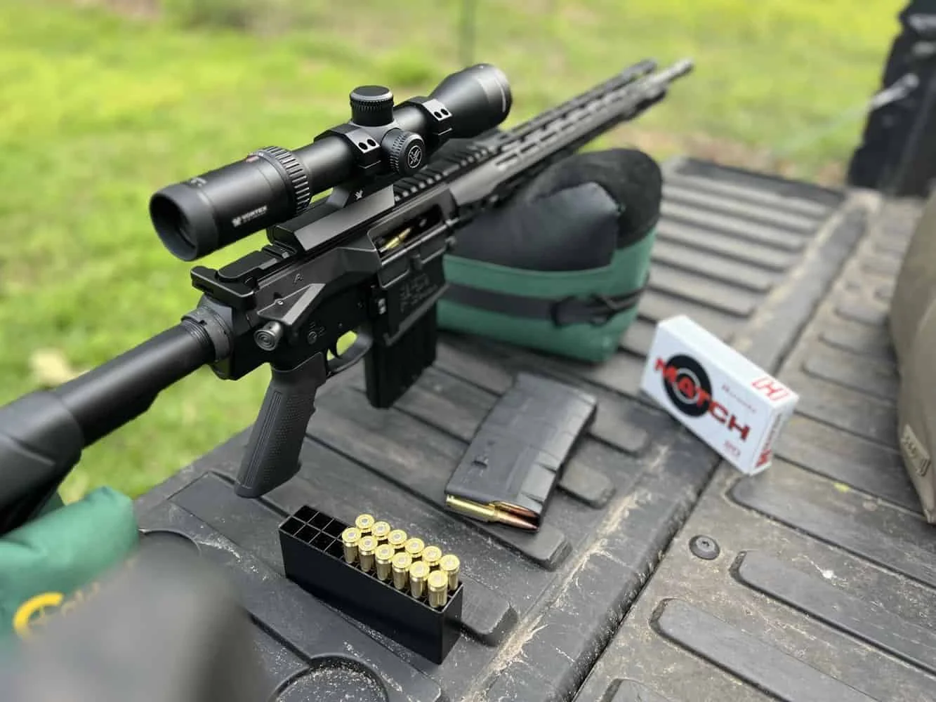Davidson Defense Ferrule 20 LR-308 6.5 Creedmoor full build photo with hornady ammo and magazine