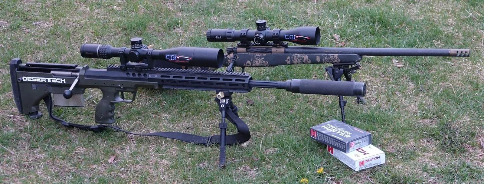 desert tech srs m2 and ridgeline fft 7mm prc with hornady 7mm ammo