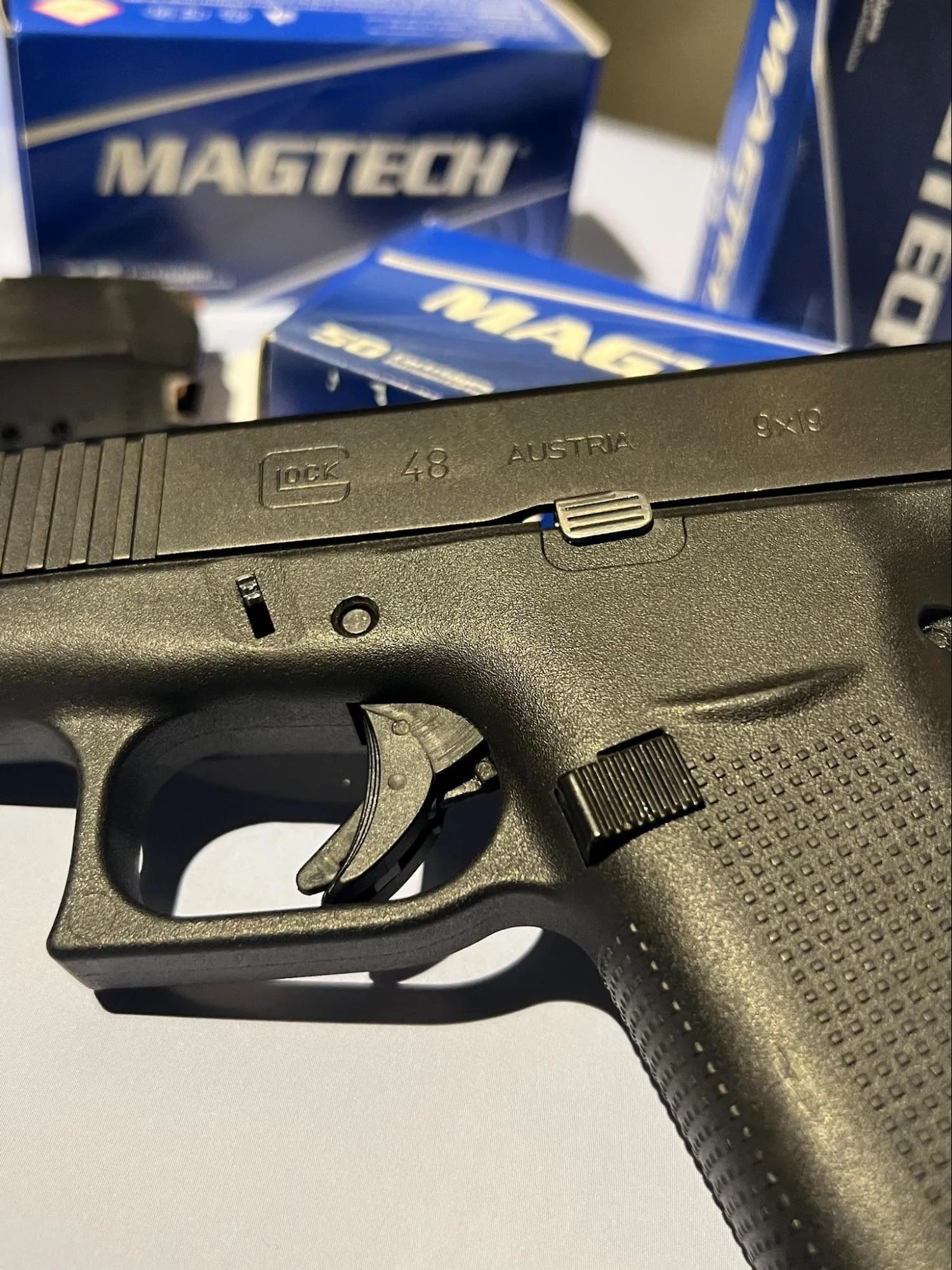 glock 48 trigger mag release magtech ammo