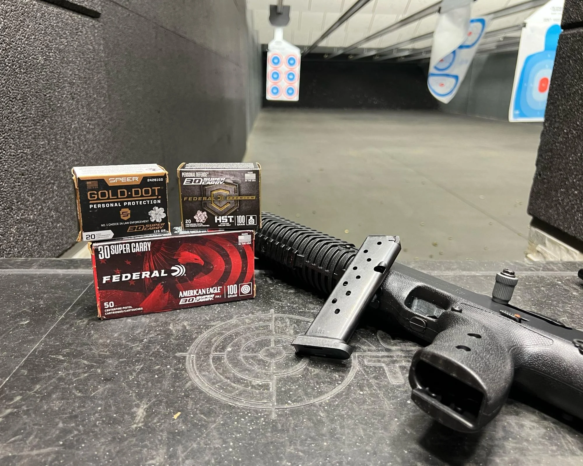 hipoint 3095 range test with ammo gold spot federal 30 super carry