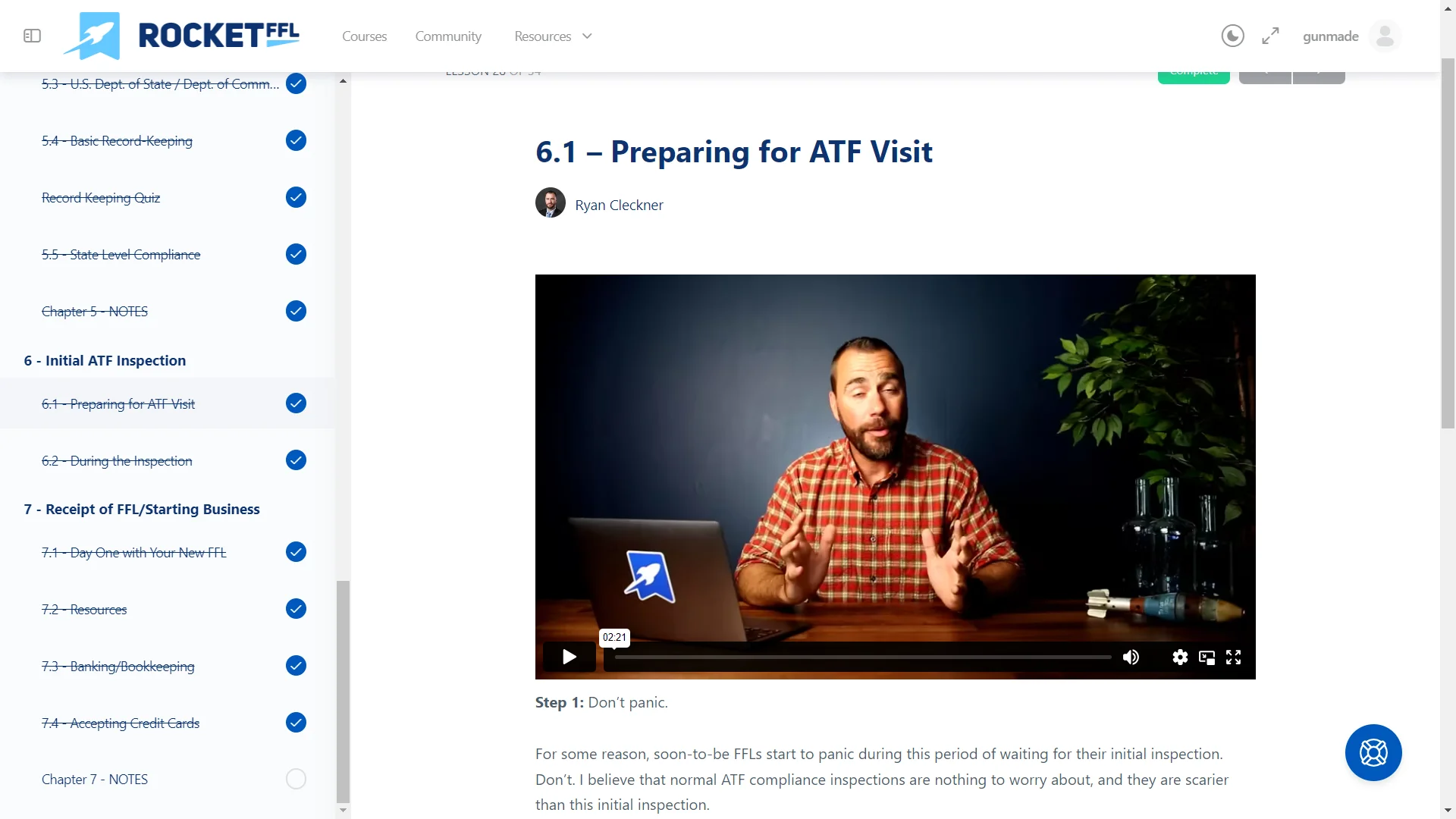 rocketffl course section 6