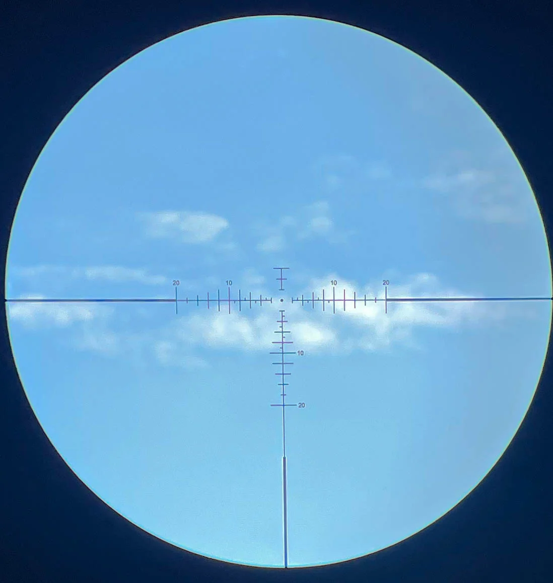 Riton 5 Primal 2-12x44 reticle sky view