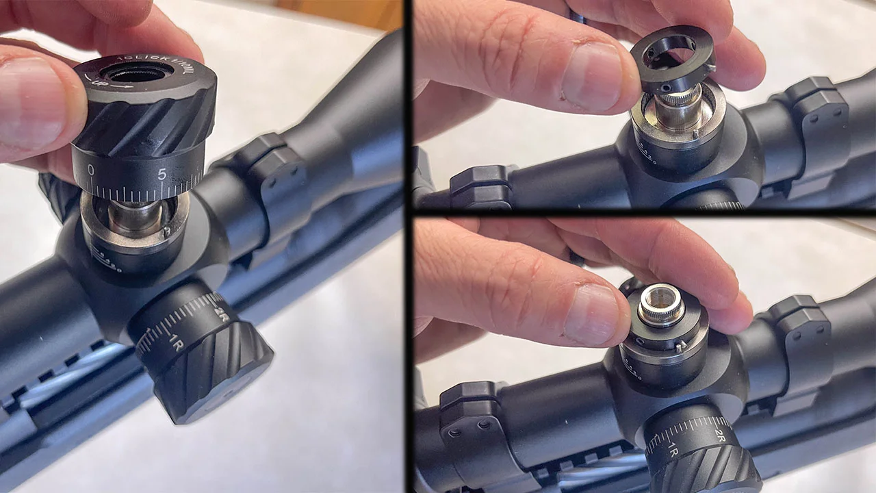 Riton Optics 3 PRIMAL 3-18x50mm Rifle Scope zero stop ring