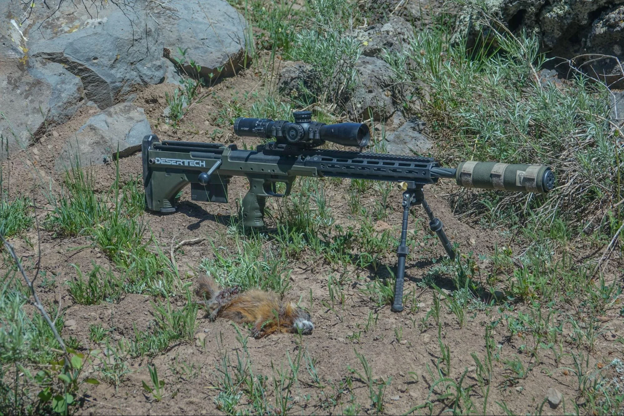 primary arms glx 3-18x44m review mounted on desert tech srs m2 in mountains