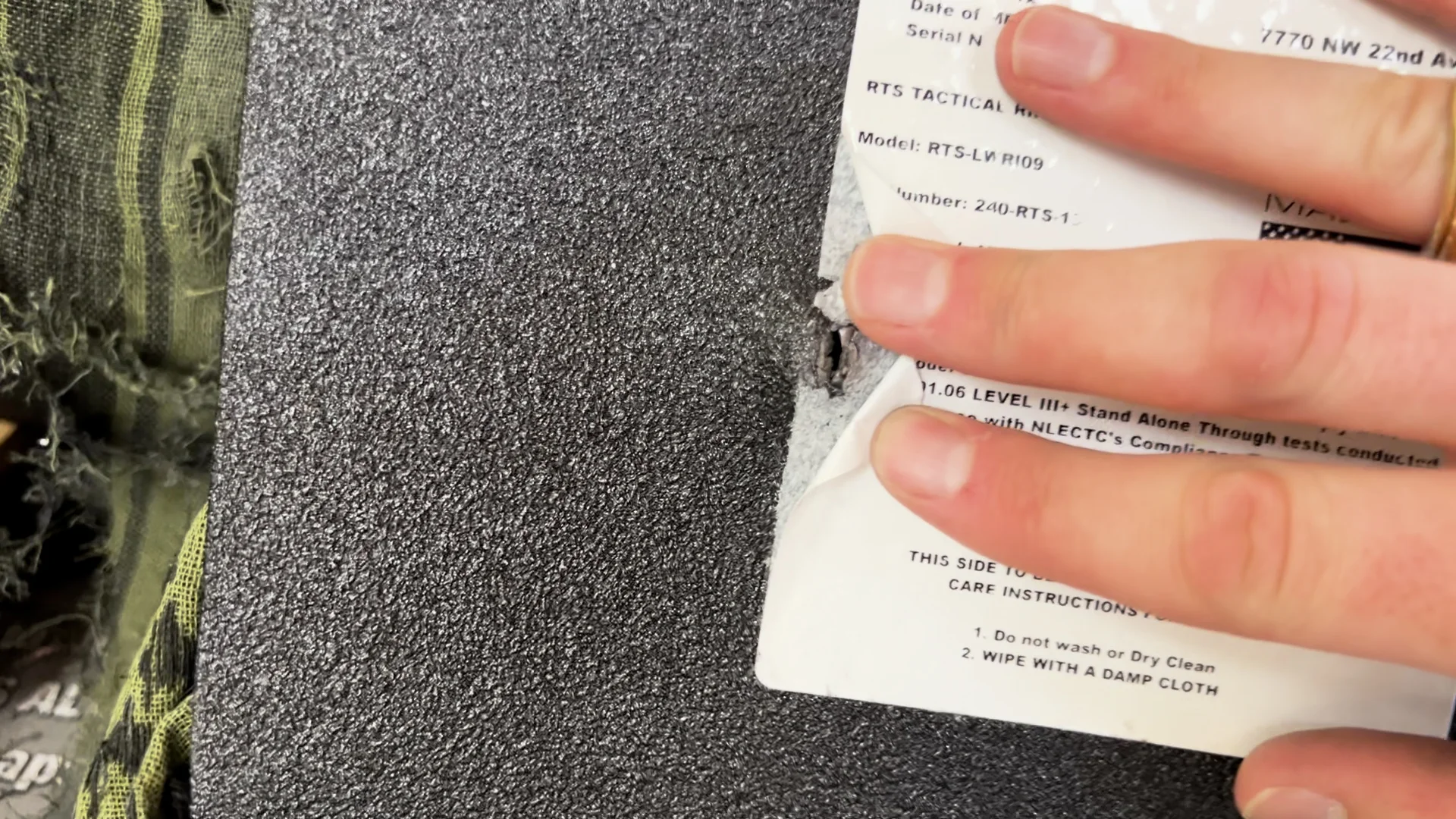 rts tactical level iii+ plate Rear face of the plate after the surplus M2 Ball ammo strike