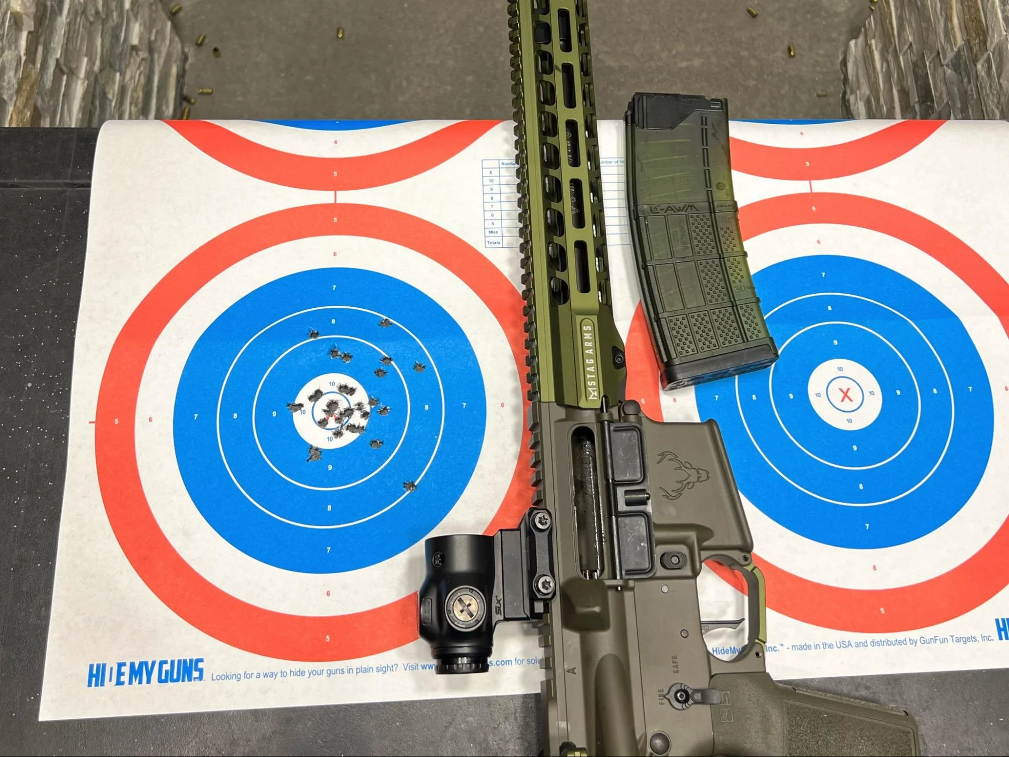 stag spctrm rifle range test groupings