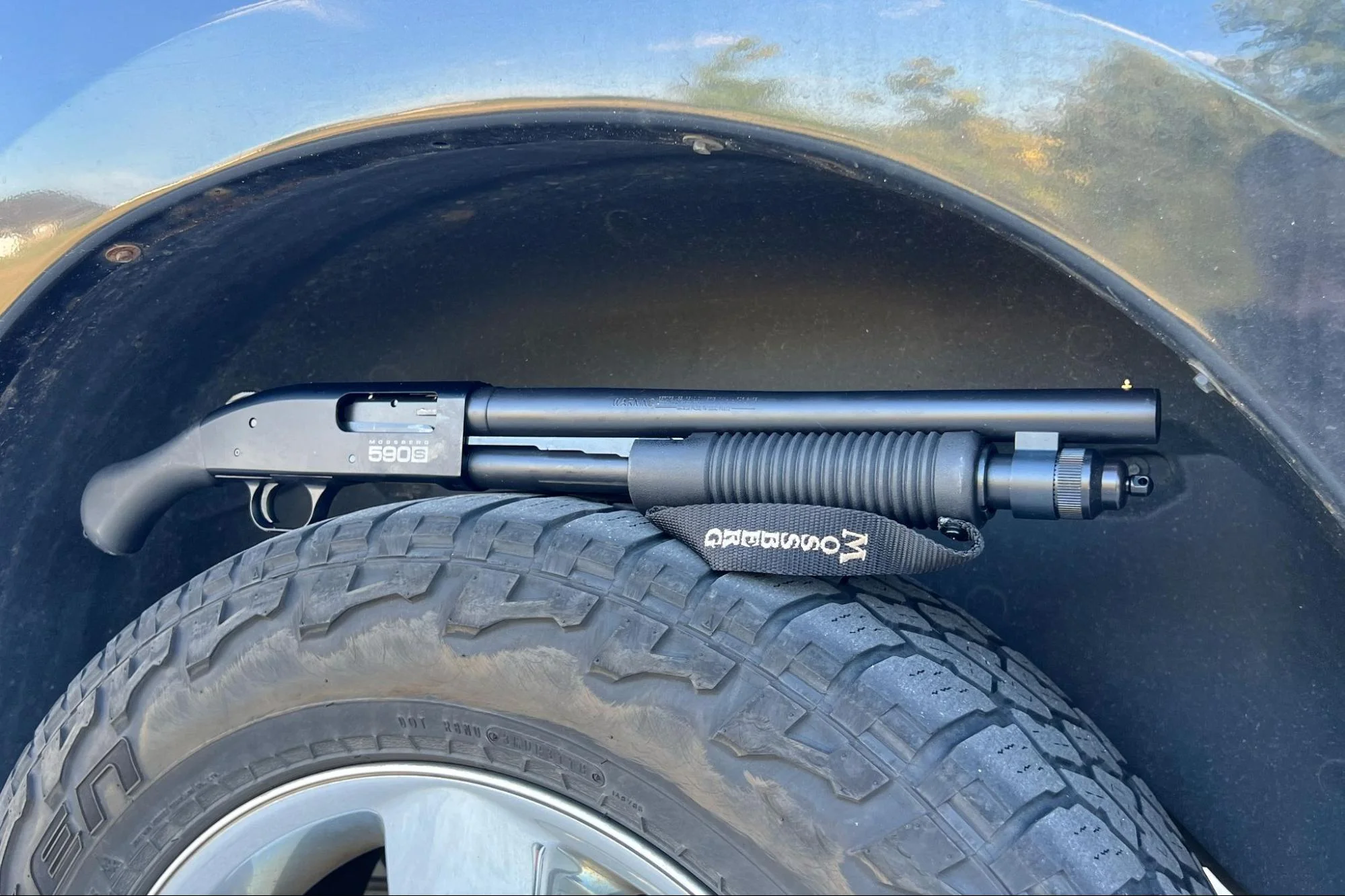 mossberg 590s shockwave on truck tire