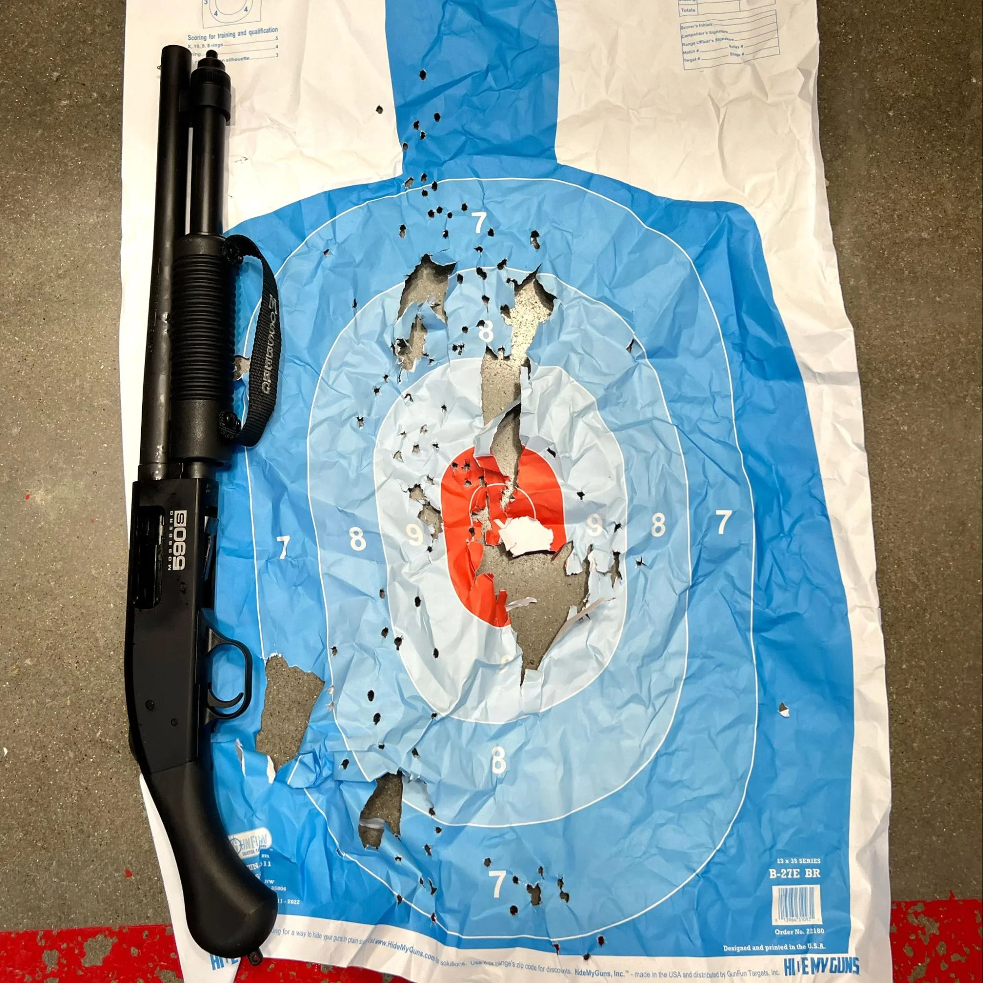 mossberg 590s shockwave range test with groupings