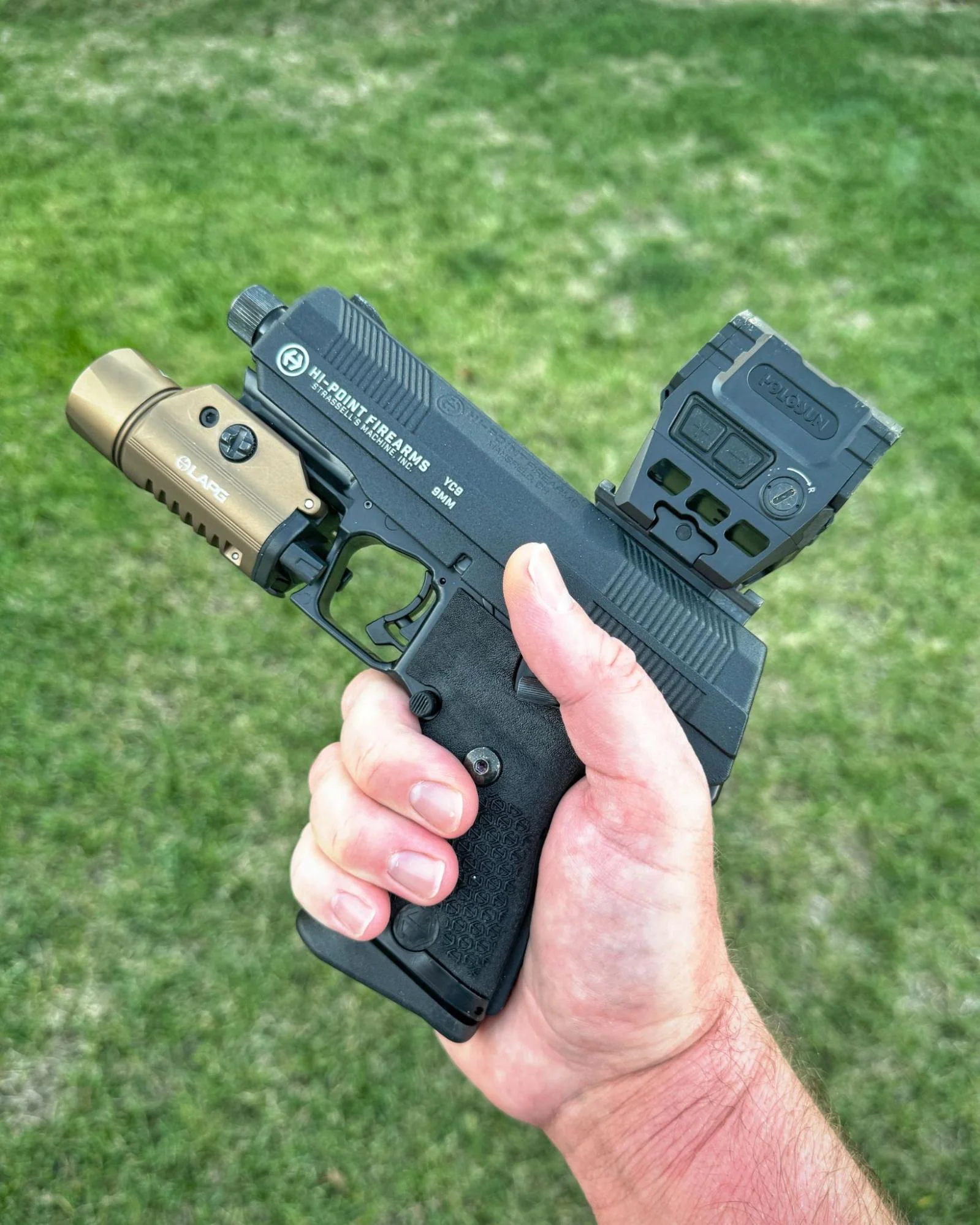 Hi-Point YC9 YEET Cannon hands on holosun aems la police gear light