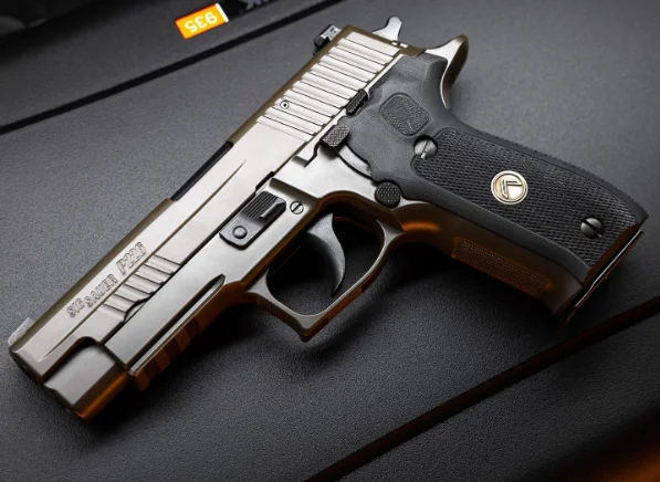 Sig Sauer P226 Legion close up trigger grip