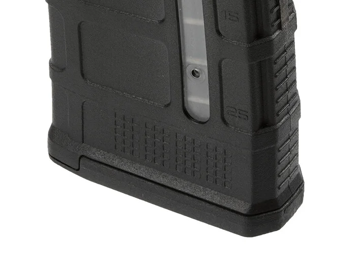 paint pen dot matrix on the Magpul PMAG 30 Gen M3 Window magazine, a feature for easy identification and customization
