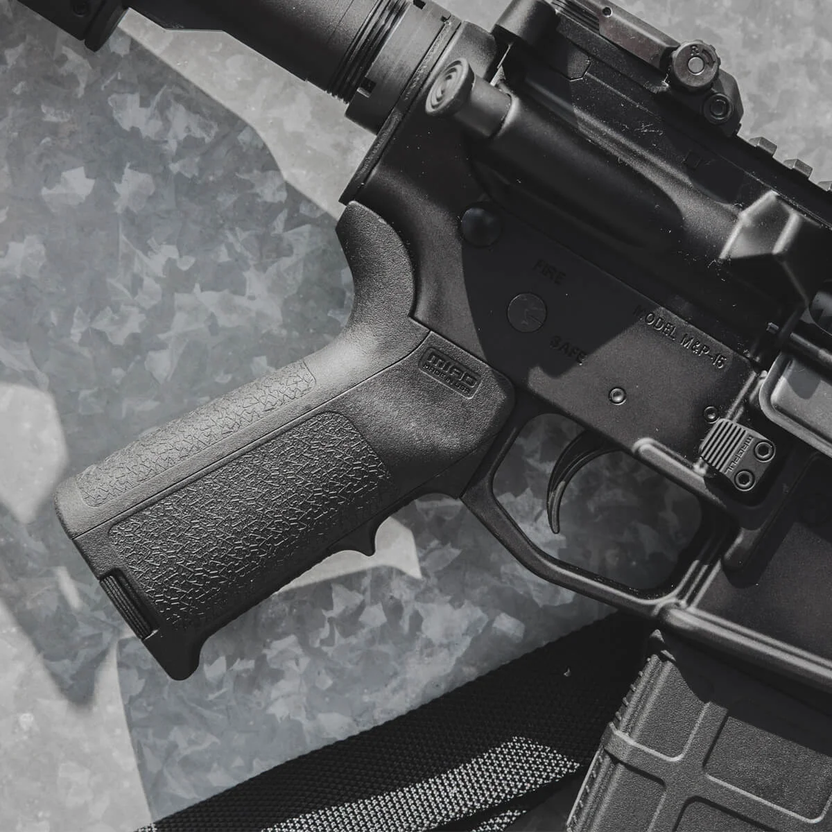An image of the Magpul MIAD Gen 1.1 Grip Kit, highlighting the texture of the grip which is less aggressive than it appears