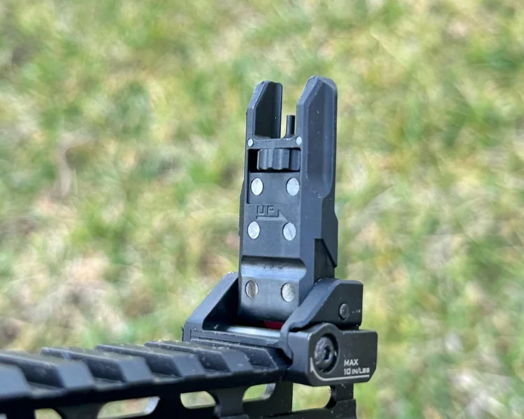 Tool-less windage and elevation adjustments on Strike Industries Polymer Backup Sights