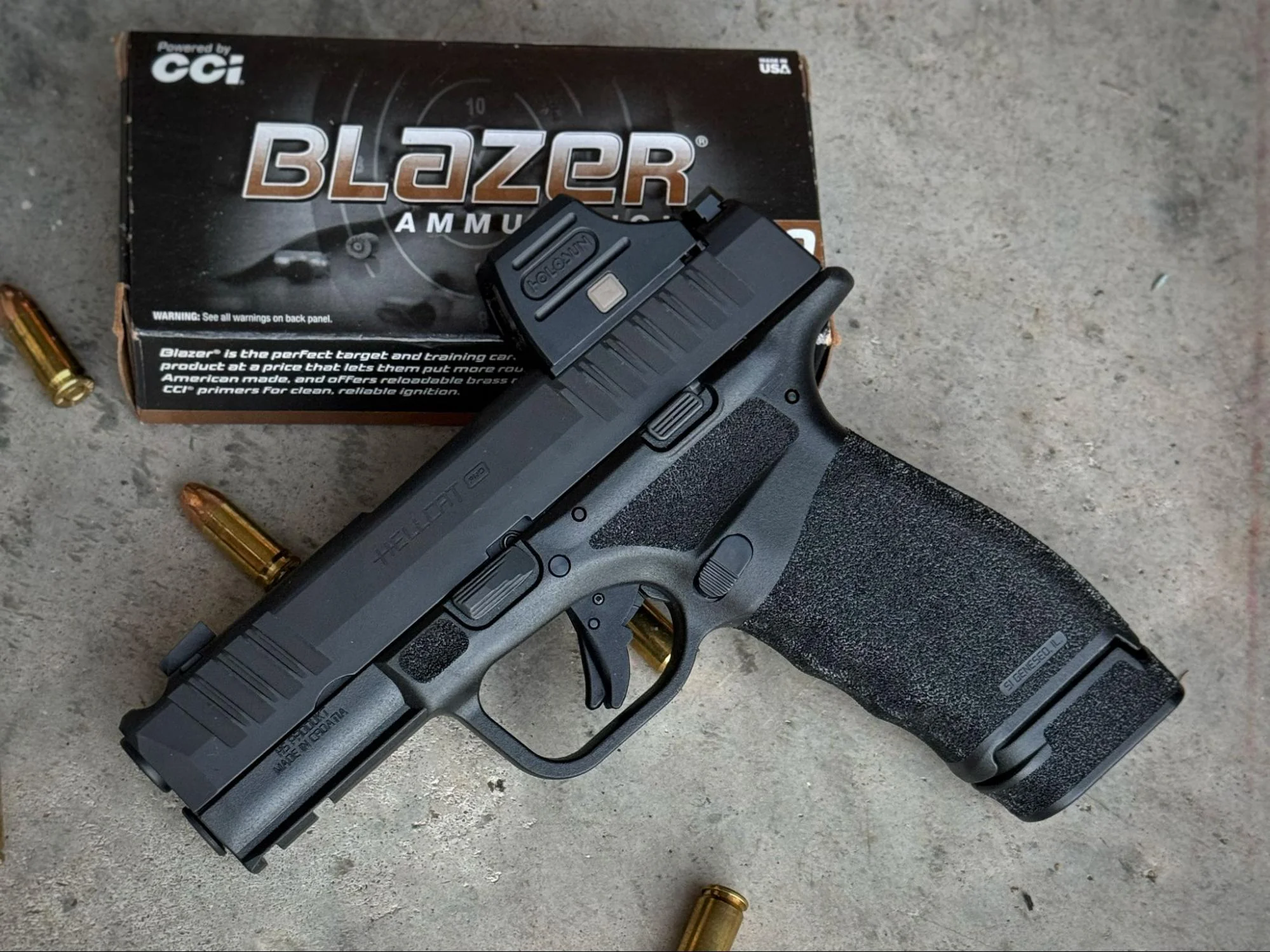 Springfield Hellcat Pro Comp OSP cci blazer 9mm ammo