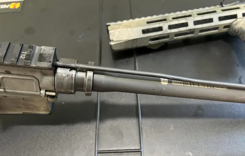 Close-up of Rosco HBAR barrel emphasizing its thicker, durable profile designed for longevity and accuracy.