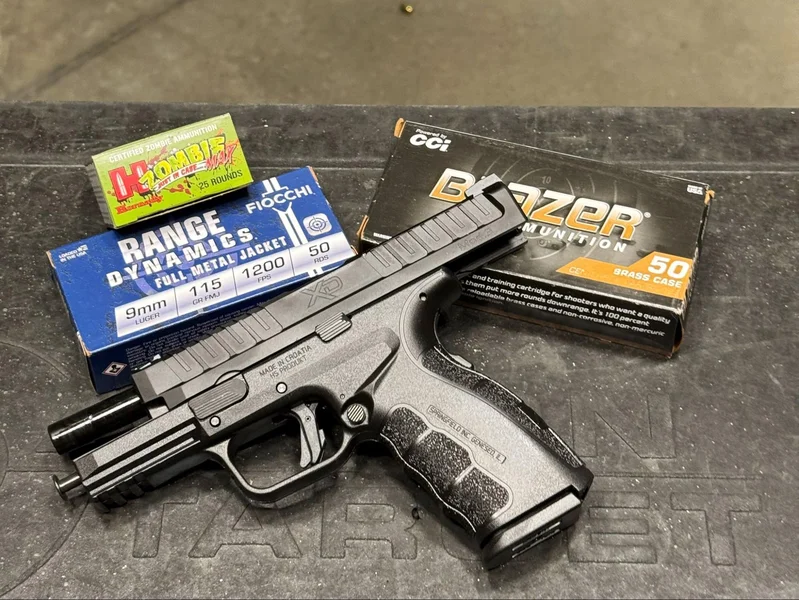 Close-up of ammunition used in the Springfield XD Mod.3 test