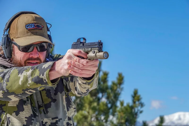 testing the ruger rxm outside near the mountains