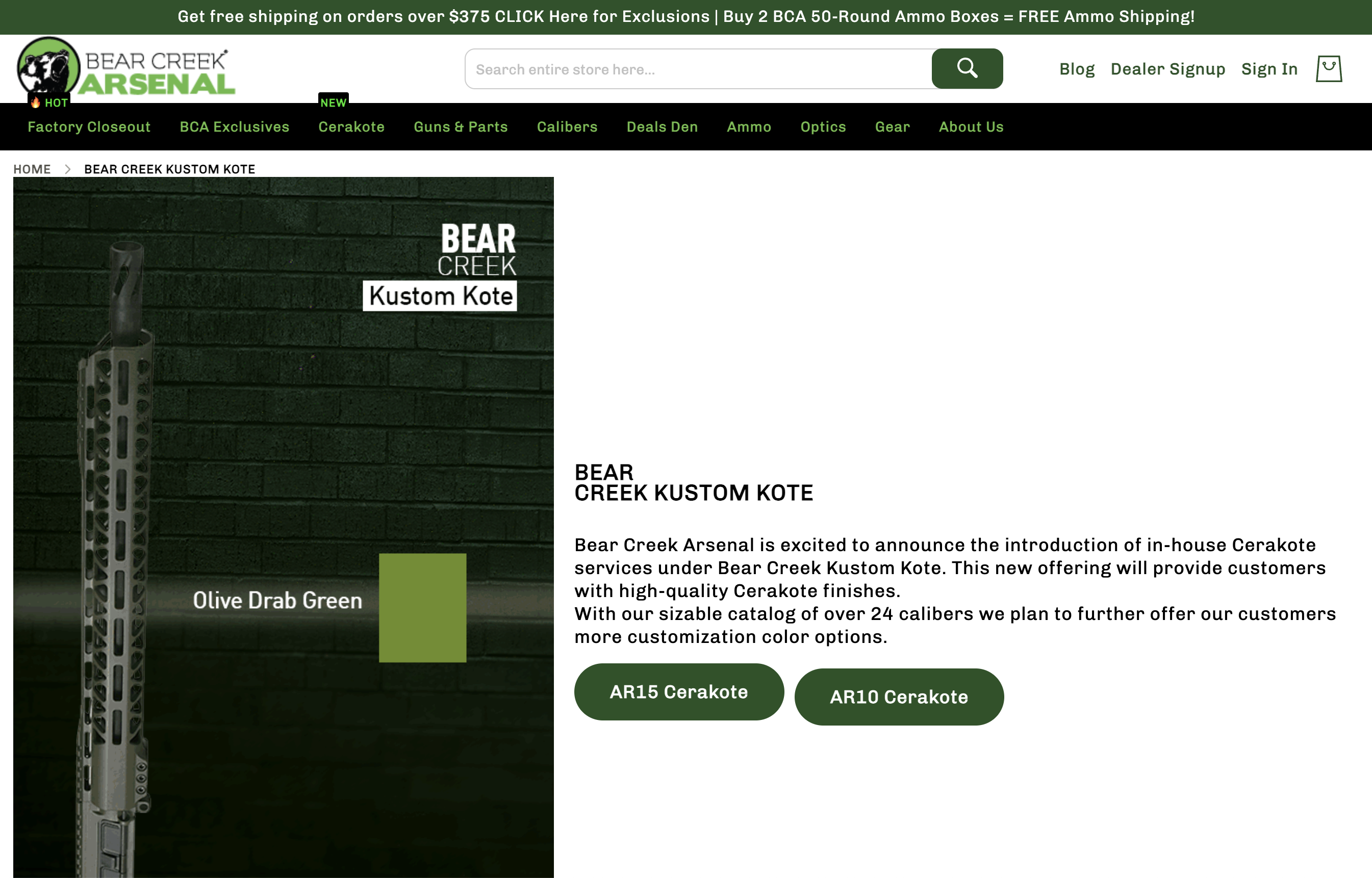 BCA Kustom kote website