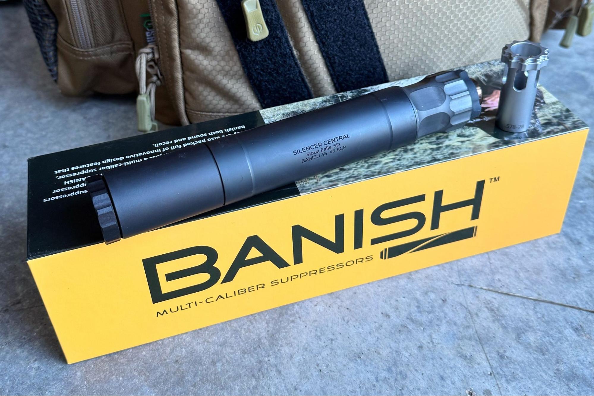 Silencer Central BANISH 45 multi-caliber suppressor with easy-to-disassemble parts
